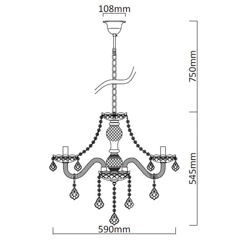 Parkton 5 - Light Crystal Chandelier