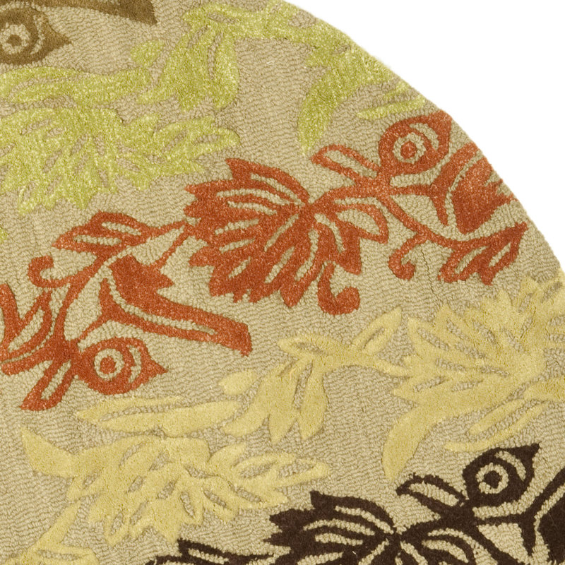 Soho Hand Tufted Wool Pile Floral Rug, Round 6'