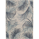 Burdine Floral Beige/Blue/Gray Indoor / Outdoor Area Rug