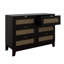 Commode en bois avec 6 tiroirs, armoire de rangement pour chambre à coucher avec poignées en métal, commodes en bois larges et commodes-801359616