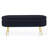 Ottoman Oval Storage Bench, Flannel With Metal Legs-Black(43.5"X16"X16")-750142553