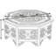 Blackwell 40.25" W Octagonal Bone In-Lay Coffee Table