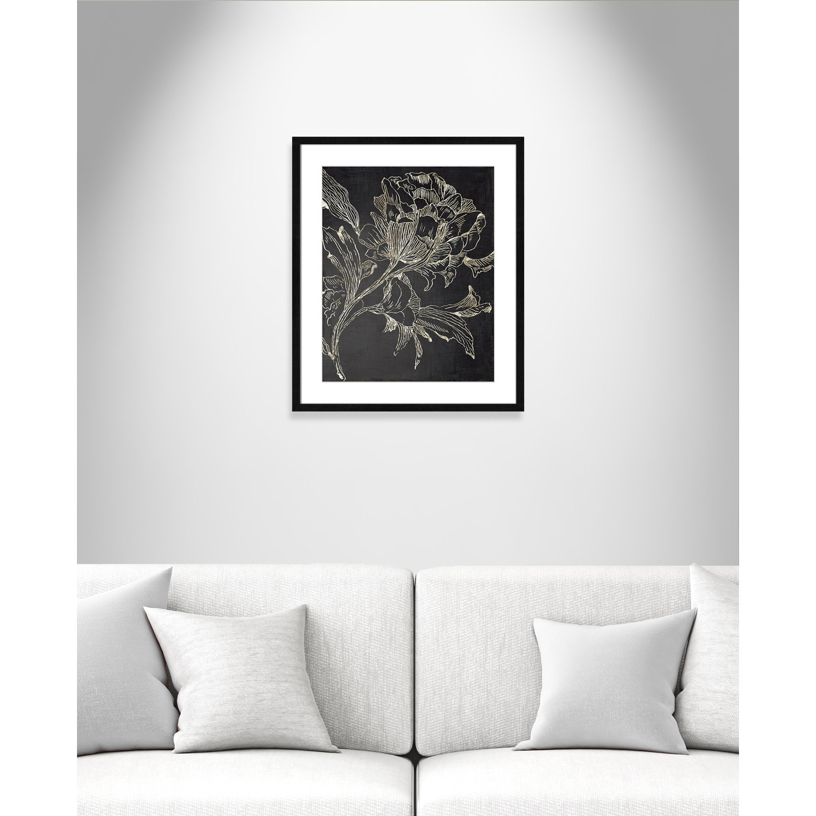 Golden Flower Folklore I by Asia Jensen - Picture Frame Graphic Art Print, 25.5" H x 21.5" W, Black Framed