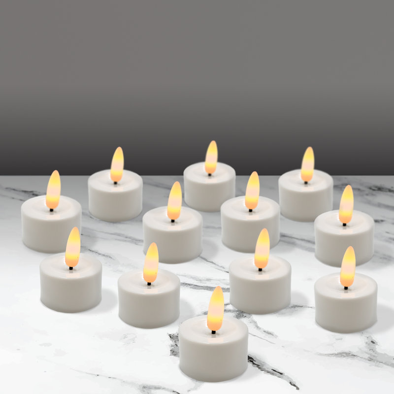 Flambeaux à mèche 3D à piles, Blanc
