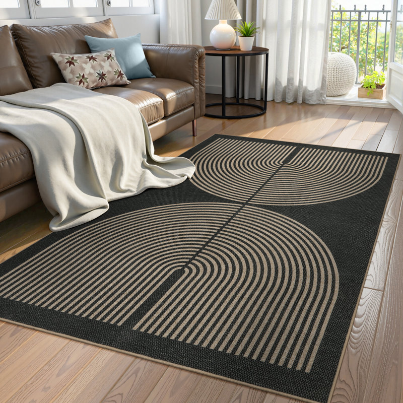 Tapis de jute moderne pour l'extérieur, Rectangle 4pi x 6 pi