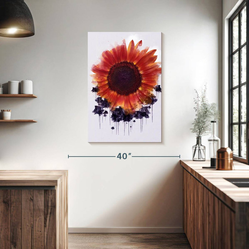 Tournesol rouge, H 39 po x l 26 po