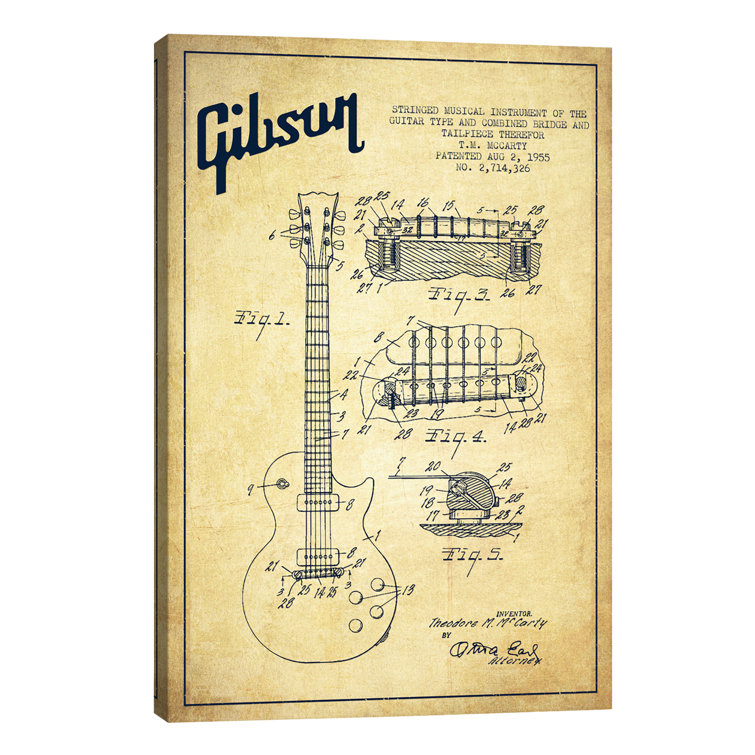 Gibson Guitar - Print on Canvas