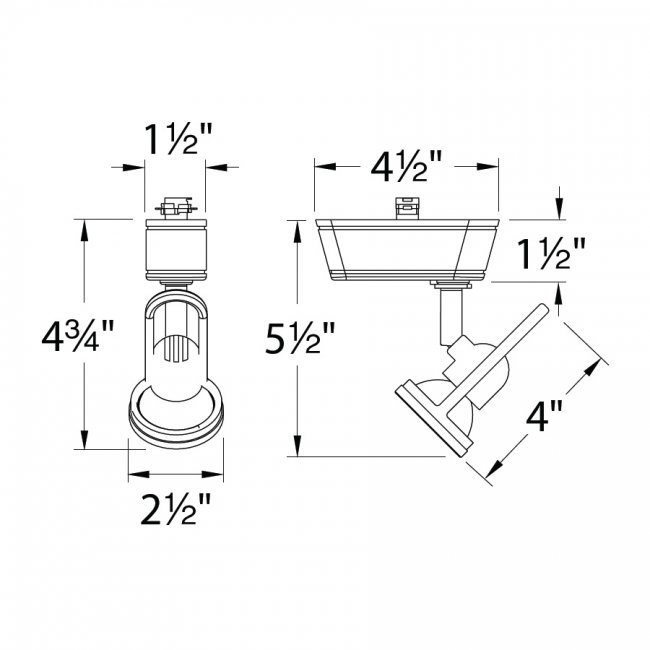 Black Adjustable LED Track Head with Die-Cast Aluminum