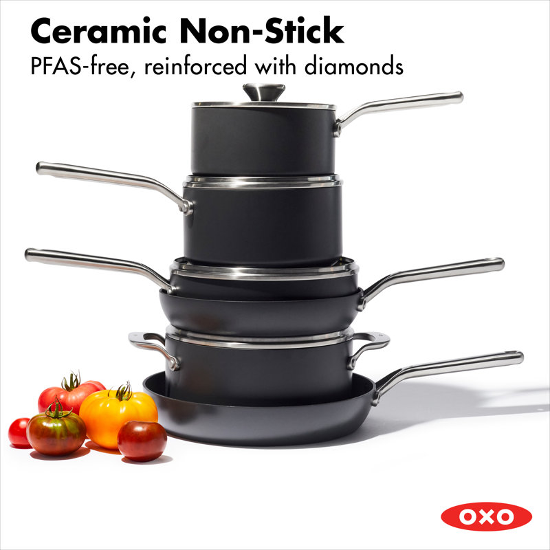 OXO 10-Piece Black Aluminum Non-Stick Cookware Set