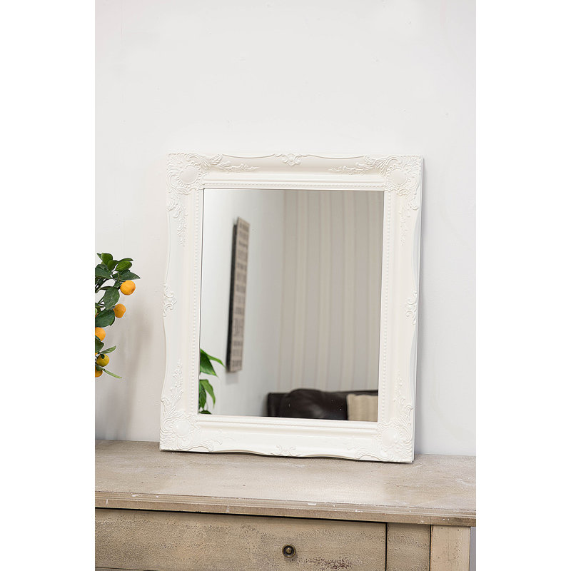McLeansboro Wood Flat Mirror, White, 76cm H x 66cm W