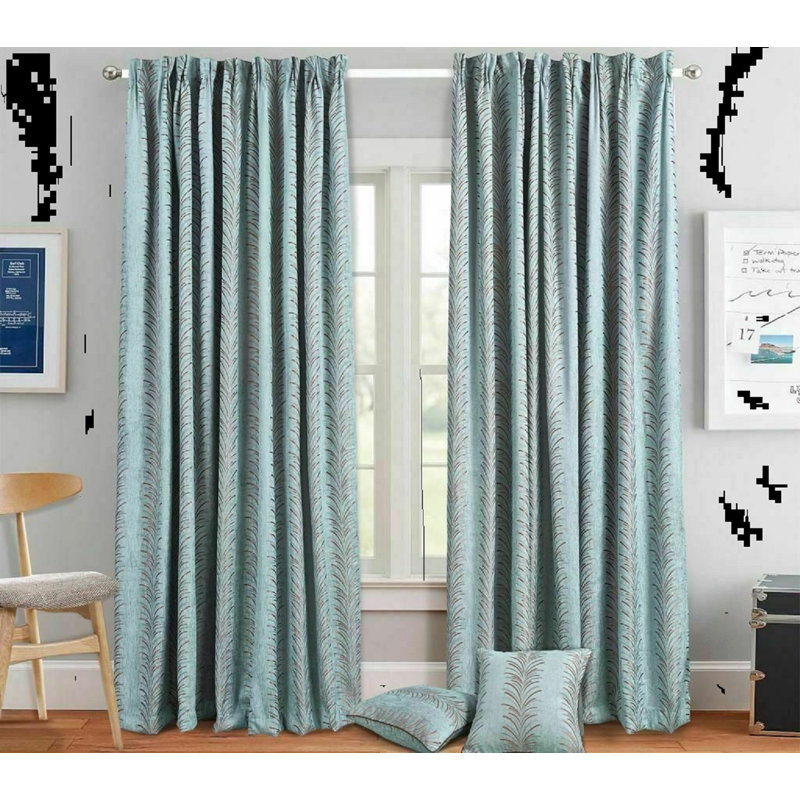 Ancalin Semi Sheer Curtain Pair, Sage, 228cm Width x 274cm Drop