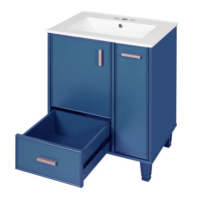 Meuble-lavabo simple 24 po avec comptoir en céramique 24 po