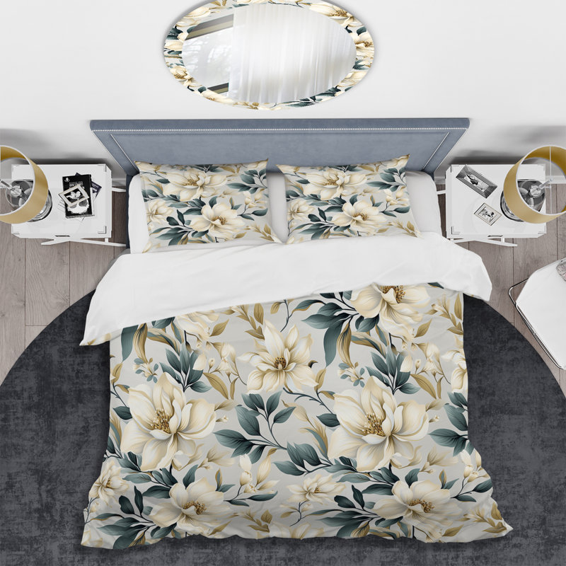 Literie Ethereal Blooms VI, Housse de couette pour très grand lit et 2 très