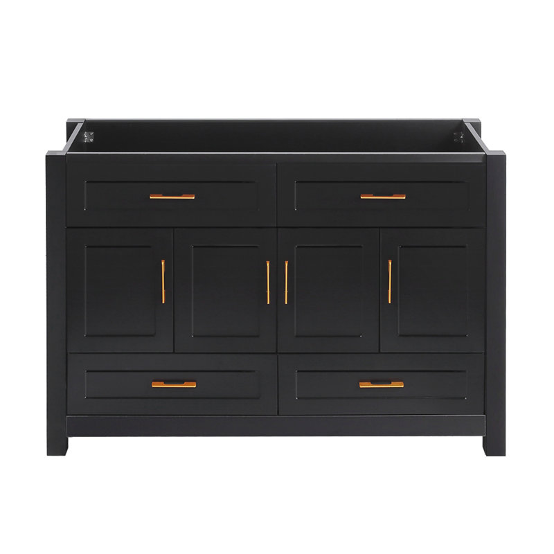 Bathroom Vanity With Ceramic Sink, Wooden Storage Cabinet With Drawers And Soft Close Doors