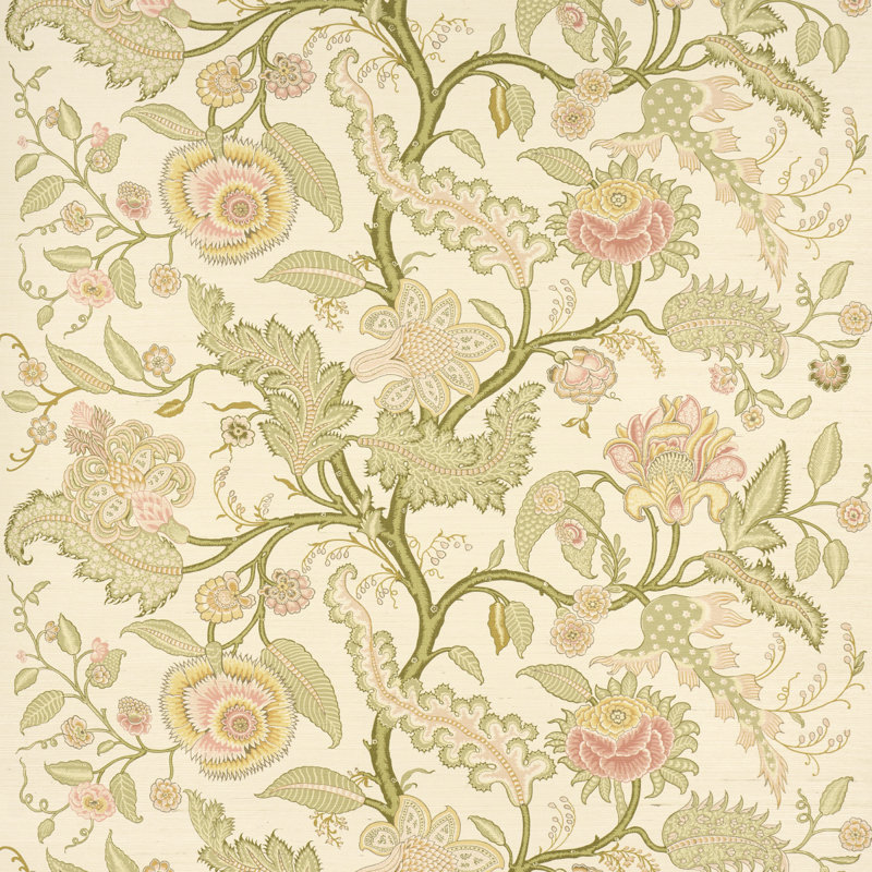 Sinhala Sisal Wallpaper, Pink/Green