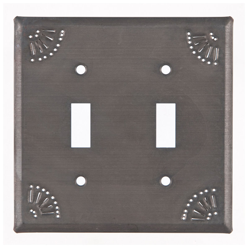 No Subject 2 - Gang Toggle Light Switch Standard Wall Plate, Country Tin
