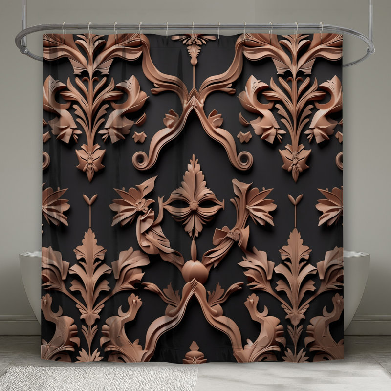 Rideaux de douche Ornate Bronze, 70in W x 84in H