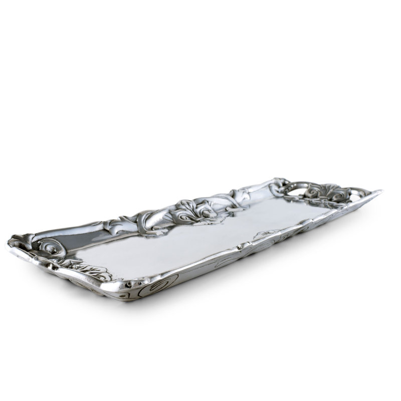Fleur De Lis Metal Decorative Tray