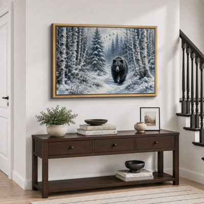 Hiver, forêt, ours, art de la faune, images de cabane