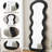 Flannel Full Length Wave  Floor Mirror With Stand For Bedroom Living Room Hanging Or Against The Wall Black-1823656488