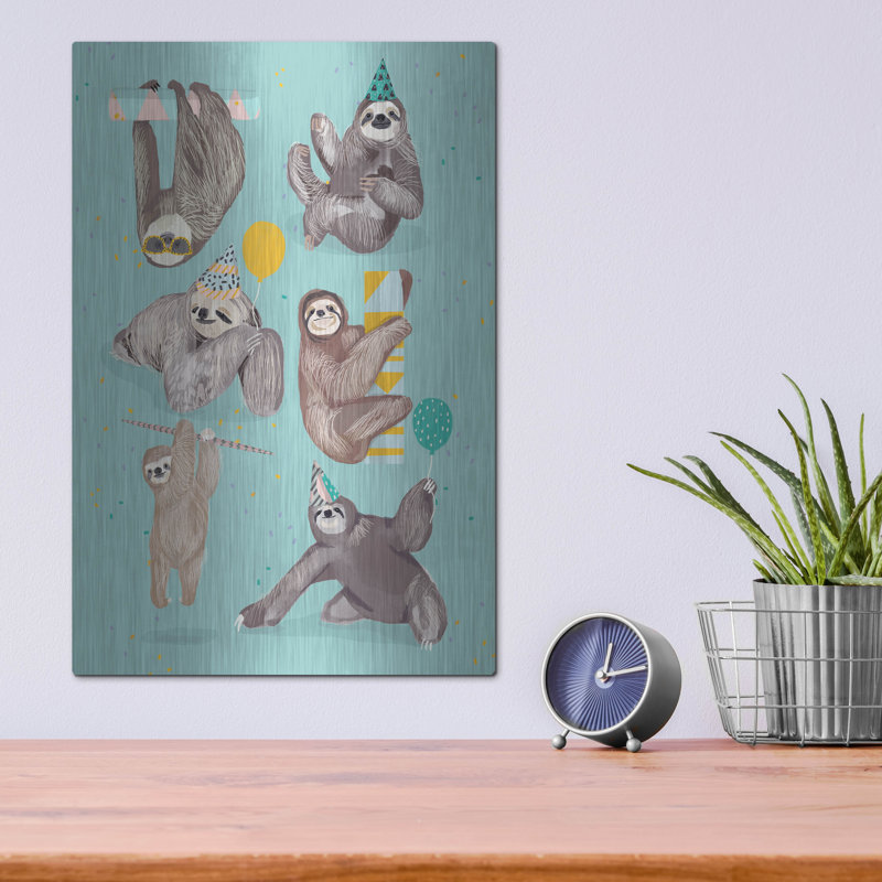 «Party With Sloths» par Hanna Melin, H 16 po x l 12 po