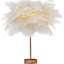Feather Table Lamp, Modern USB Powered LED Bedside Table Lamp Night Light With Remote Control For Bedroom Living Room Party Wedding Christmas Valentines Day Decor