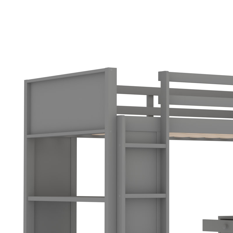 Lit mezzanine simple pour enfants Michale, gris
