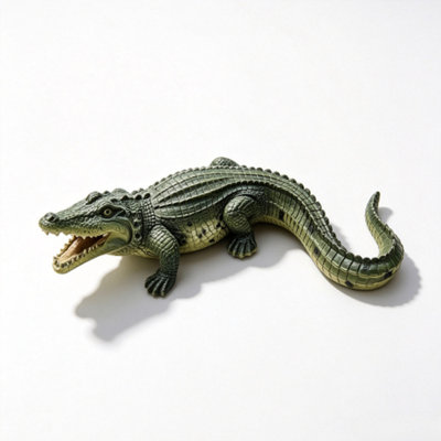 23" Realistic Crocodile Garden Statue, Weatherproof Resin Alligator Sculpture for Outdoor & Indoor Decor, Lifelike Pond Yard Lawn