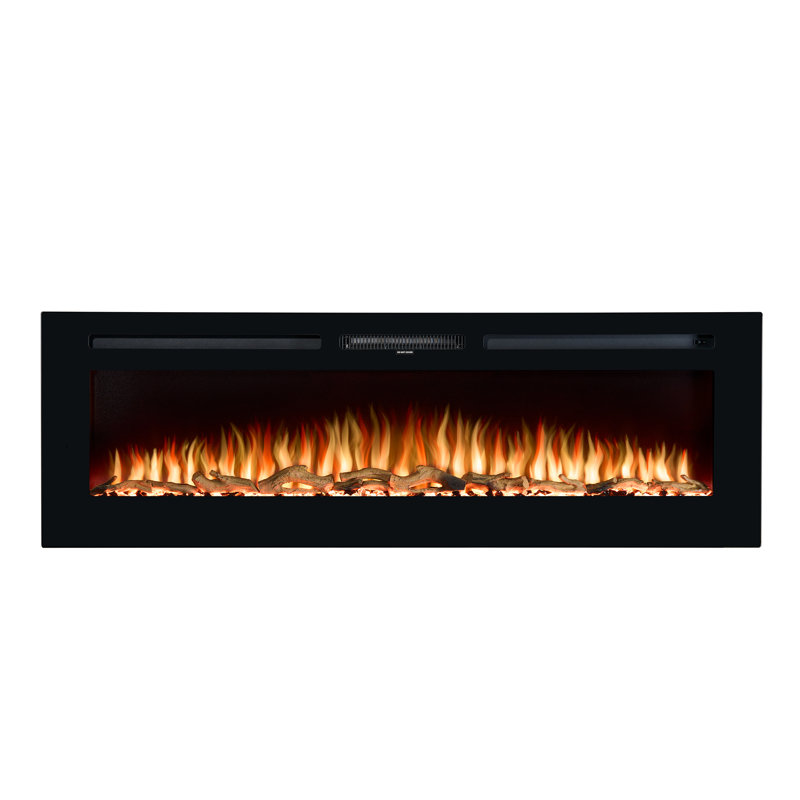 Orlando Adam Black Electric Fireplace Insert, 50" H x 153" W x 12" D