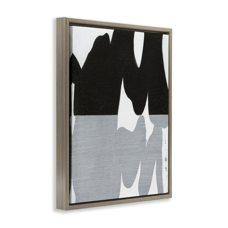 «Black Organic Form Floater» par Jodi Fuchs, Cadre flottant orme Montalcino, H 21 po x l 17 po