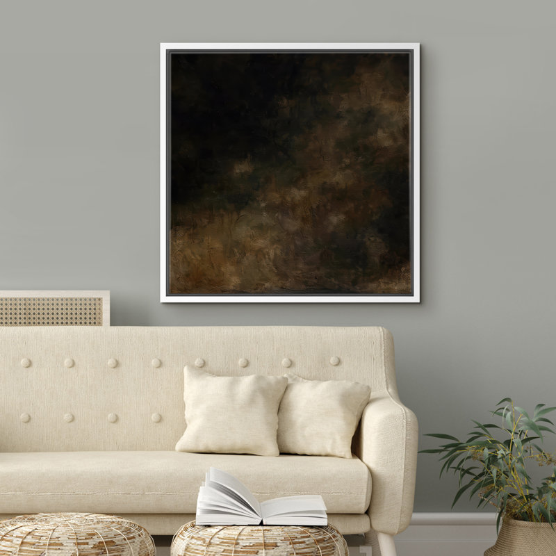 Reproduction d'art abstrait sur toile encadrée pour décoration intérieure moderne, H 16 po x l 16 po, Blanc