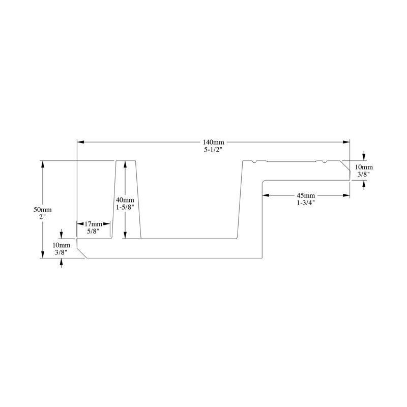 Moulure couronnée en polyuréthane blanc uni apprêté 5-1 / 2 po x 2 po x 78-3 / 4 po