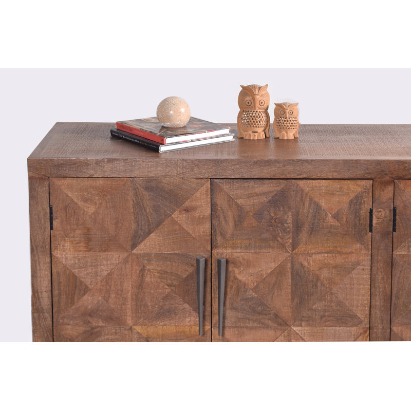 Fiona 70" Solid Wood Sideboard, Walnut finish, Walnut