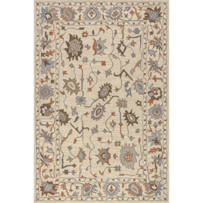 Woodland Bordered Wool Area Rug