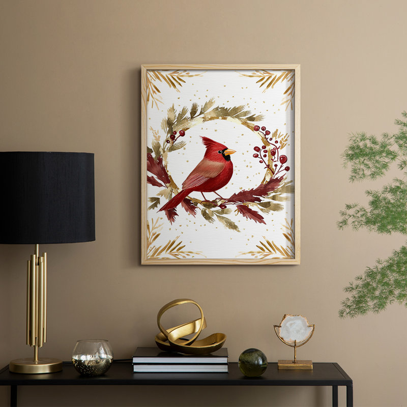 «Christmas Holiday Art CMLVI», reproduction d'art encadrée - bois massif, Naturel, H 15 po x l 12 po