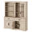 Laziza 5 Tier Bookcase With Barn Door,73.3" Tall Open Storage Bookshelf,Floor Standing Farmhouse Display Organizer With Drawer For Home Office,Living Room-122781474