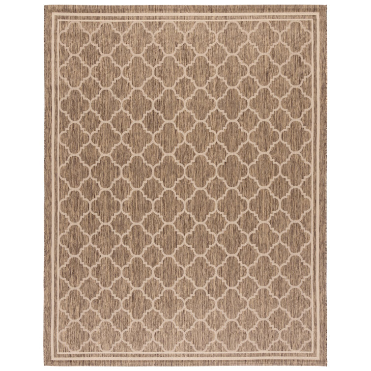 Arneshia Geometric Brown/Bone Indoor/Outdoor Area Rug