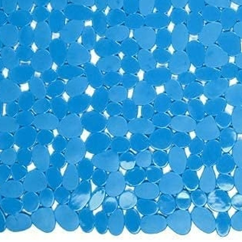 Tapis de bain antidérapant 35 "Spa Pebbles, Bleu, L 16 po x L 35 po