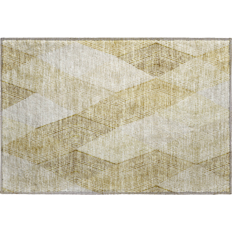 Premium Machine Washable Prisco Ivory Rug, Rectangle 1'8" x 2'6"