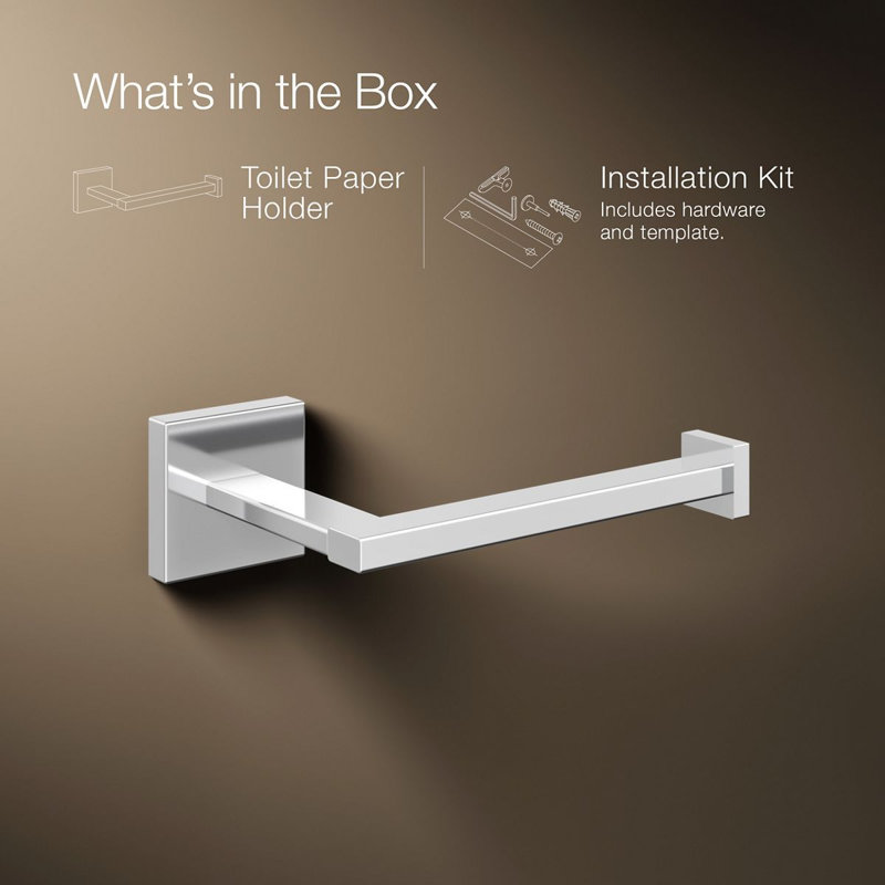 Square Toilet Tissue Holder, Polished Chrome