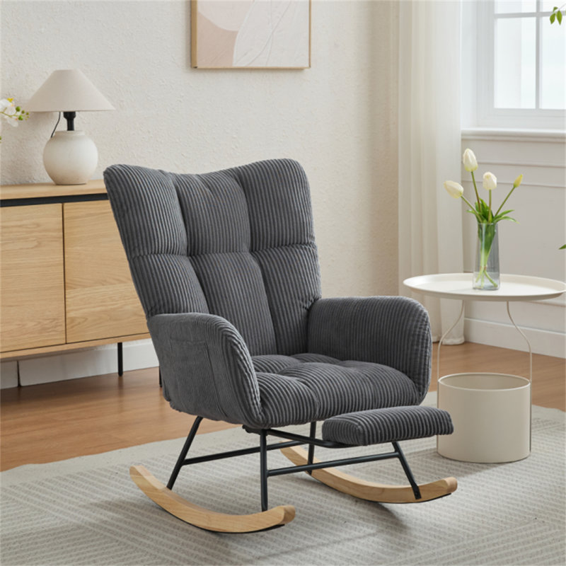 Chaise berçante moderne pour chambre de bébé (chaise incluse seulement), Gris foncé