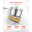 Casserole de 1,5 pte avec cuiseur à vapeur, casserole en acier inoxydable avec couvercle en verre, casserole antiadhésive polyvalente en acier inoxydable avec poignée ergonomique, compatible avec four, lave-vaisselle, cuisinière à induction-117228237