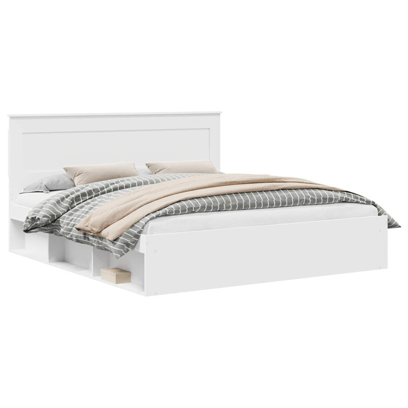 Solid Wood Bed, Kingsize (5'), White
