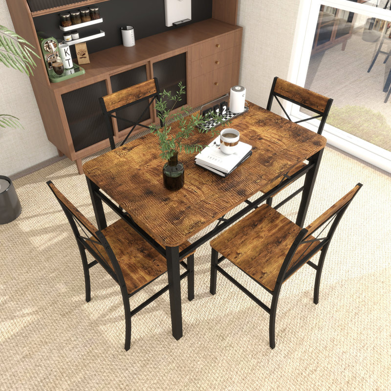4 - Person Four Leg Dining Set (Set Of 5)