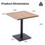 Table carrée en plastique pour meubles de patio - table d'extérieur pour la pelouse, la terrasse, la cour arrière