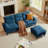 86.22" Chenille Sectional Sofa With Ottoman-30534549