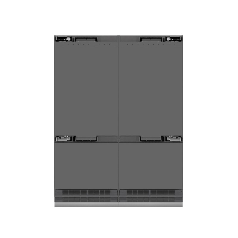 ZLINE Autograph 60 in. Panel Ready Refrigerator w/ Gray Interior & Gold Accents, Panel Ready/Graphite Gray/Polished Gold