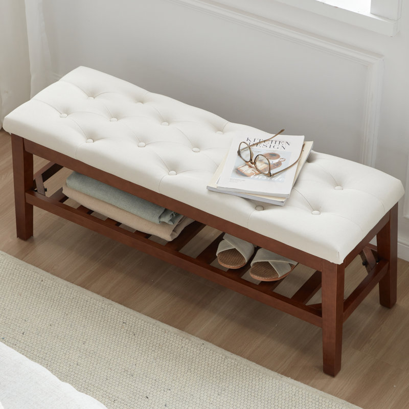 Banc de rangement Jesha, Crème
