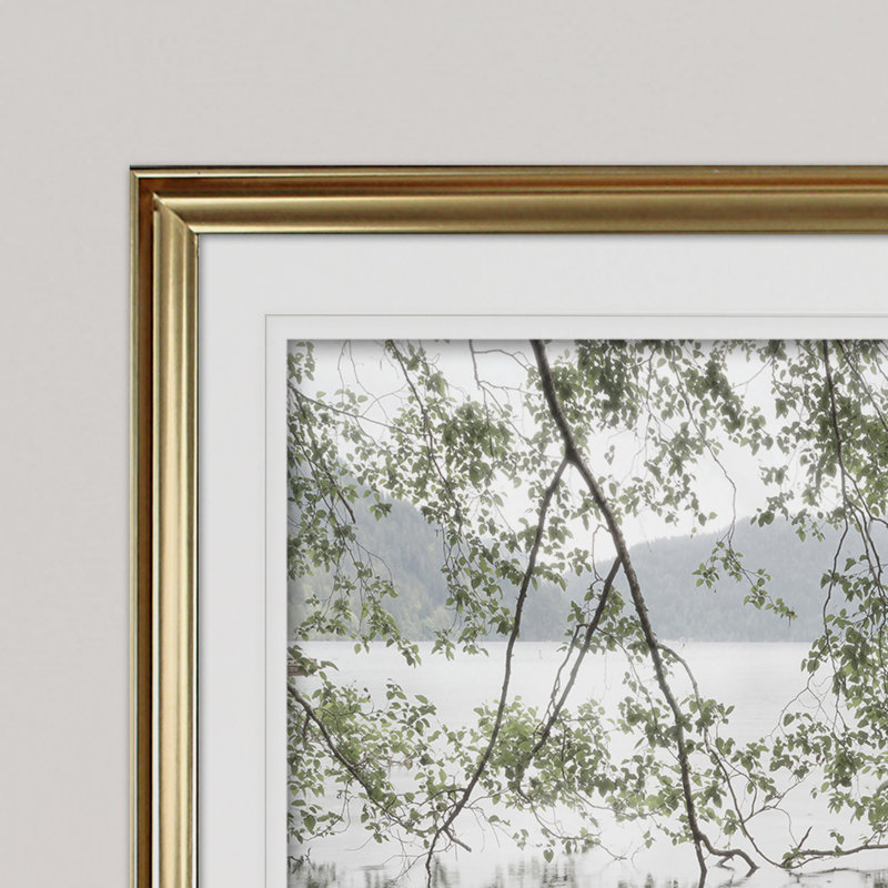 " Lake Crescent Rainy Day ", Gold, 24" H x 32" W x 1.5" D