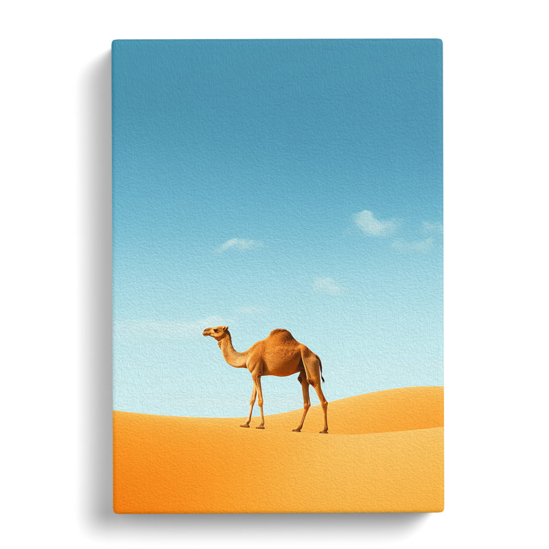 Camel Minimalism - Wrapped Canvas, 60cm H x 40cm W x 3cm D
